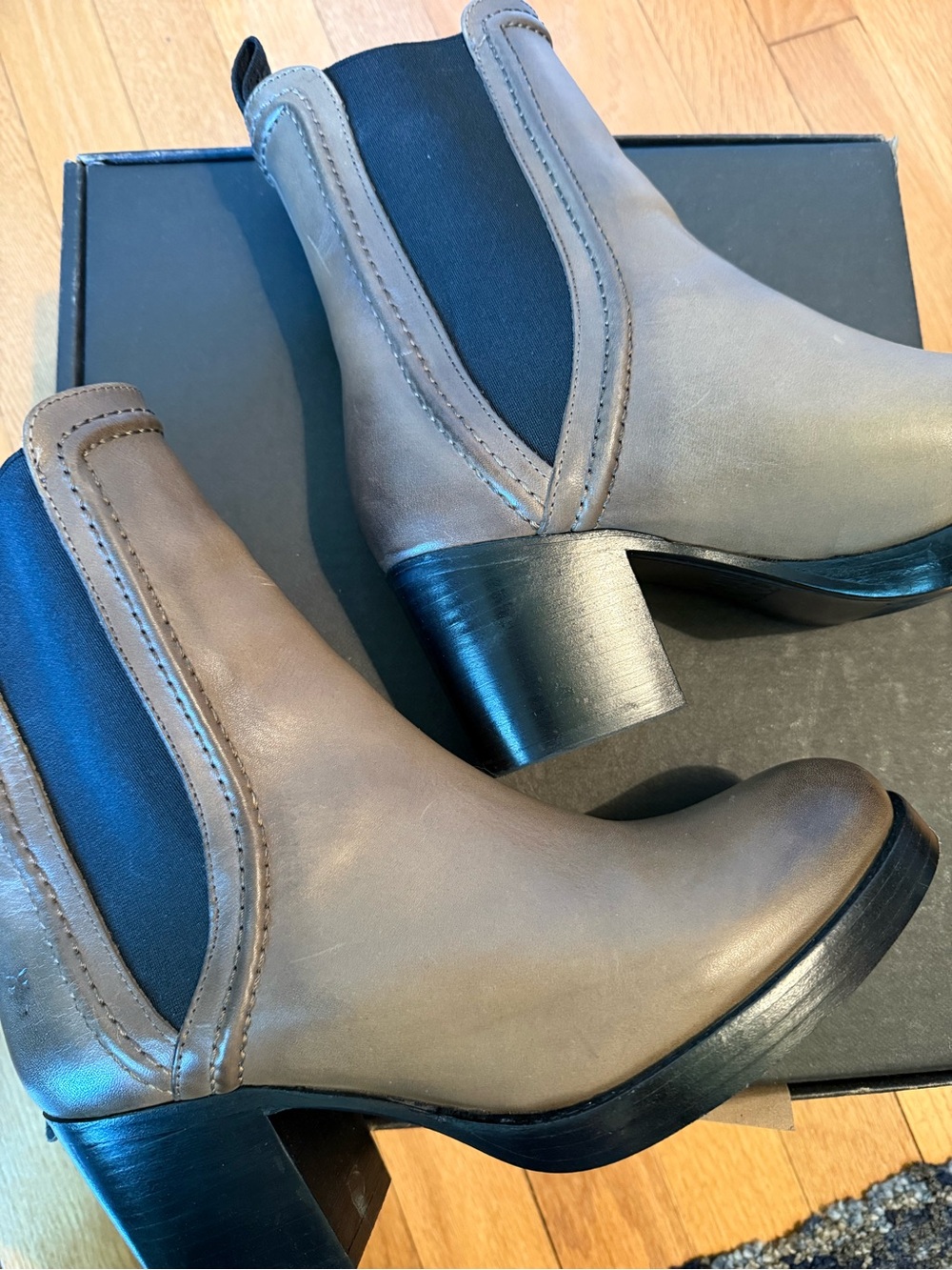 Frye Taupe Chelsea Heeled Ankle Boots